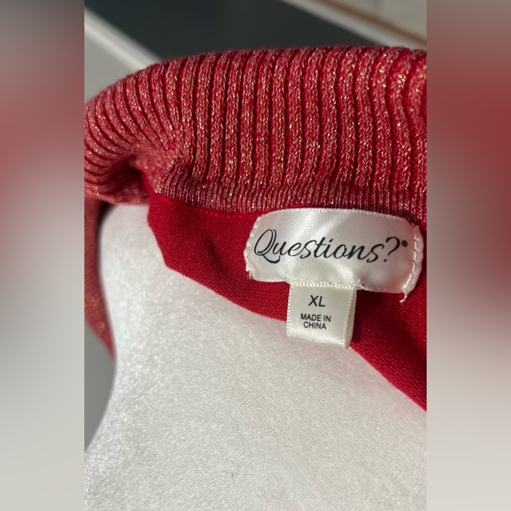 NWT Questions sweater, extra large - Picture 3 of 4
